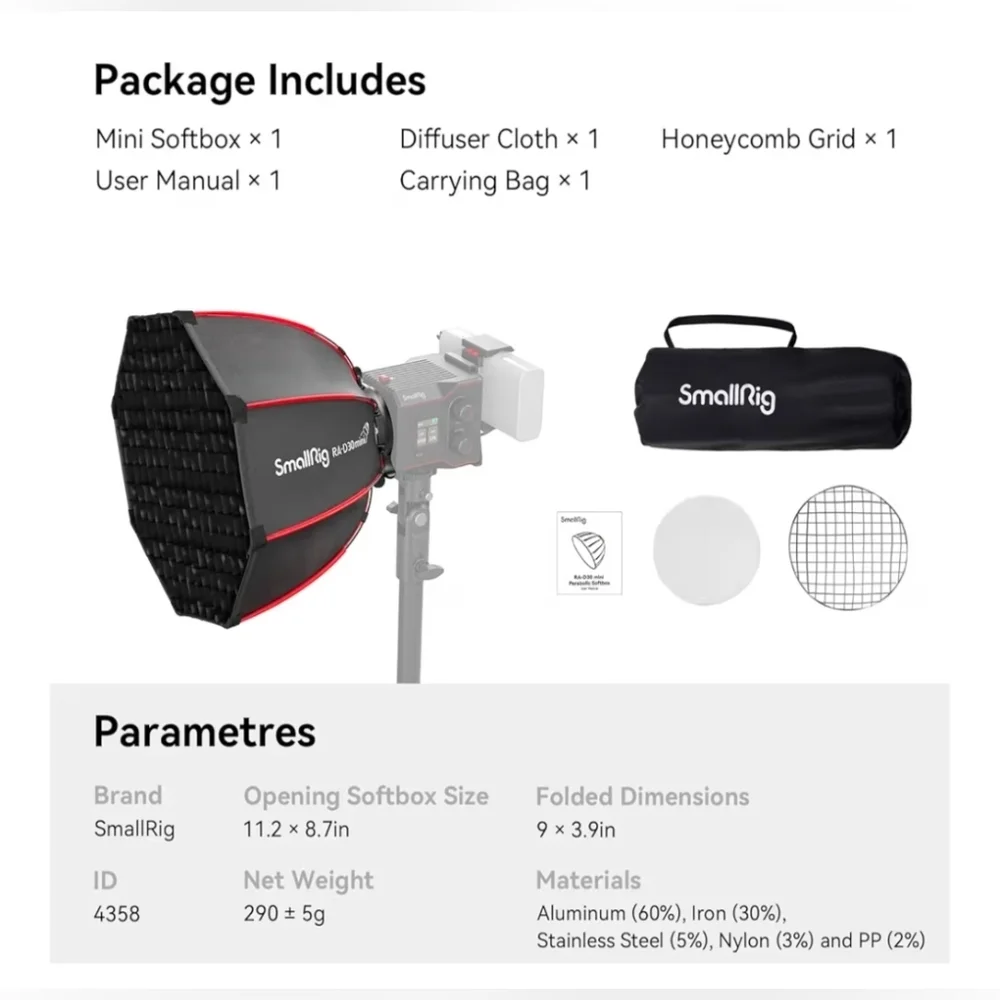 Black and Red Camera Flash Softbox